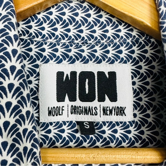 WON Woolf Original All Over Print Long Sleeve Button Up Geometric Pocket Shirt S - Picture 7 of 9